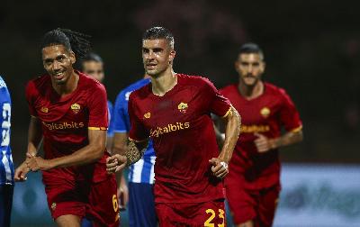 L’esultanza di Mancini accompagnato da Smalling @Getty Images