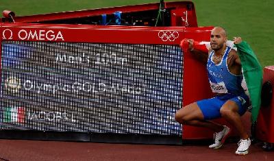 Marcell Jacobs dopo la finale dei 100 metri @Getty Images