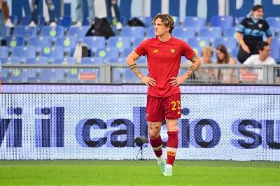 Zaniolo nel prepartita del derby (As Roma via Getty Images)