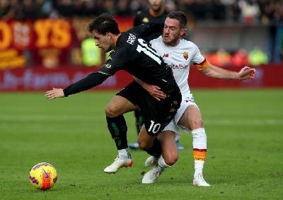 Veretout contrasta Aramu in Venezia-Roma (Getty Images)