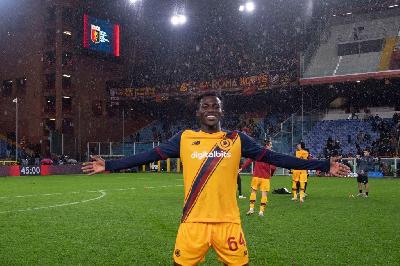 Felix Afena Gyan dopo la doppietta al Genoa (AS Roma via Getty Images)