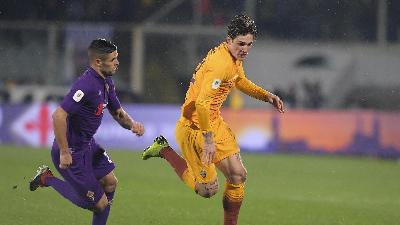 Nicolò Zaniolo in aizone contro la Fiorentina