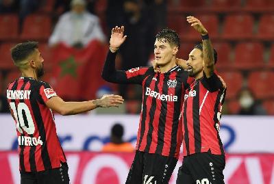 Schick festeggia dopo il gol segnato contro l'Hoffenheim (Getty Images)