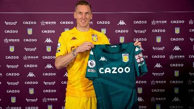 Robin Olsen con la maglia dell'Aston Villa (Fpto dal sito web dell'Aston Villa)