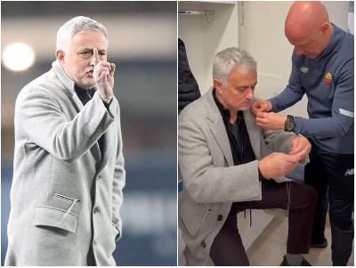 A sinistra Mourinho a bordo campo a Empoli (As Roma via Getty Images); a destra un'immagine dal video su Instagram