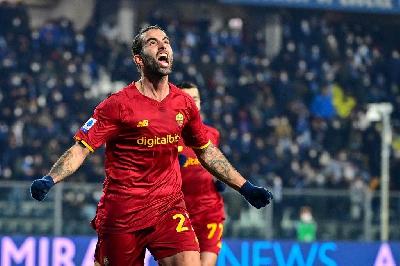 Sergio Oliveira festeggia il gol segnato all'Empoli (AS Roma via Getty Images)