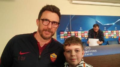 Michael Surzhin ed Eusebio Di Francesco nella conferenza stampa pre-gara del 21/02/2018