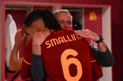 Smalling e Mourinho (As Roma via Getty Images)