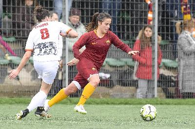 Simonetti in campo nell'andata dei quarti di Coppa Italia contro la Roma CF
