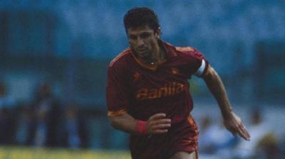 Ruggiero Rizzitelli con la maglia della Roma