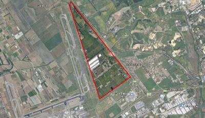 L’area proposta tra le autostrade Roma-Fiumicino e Roma-Civitavecchia, di circa 350 ettari e già edificabile secondo il Piano Regolatore