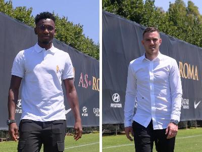 Amadou Diawara e Jordan Veretout a Trigoria