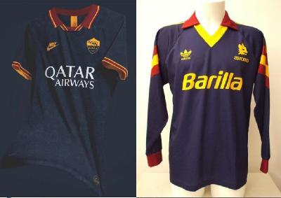 La possibile terza maglia della prossima stagione della Roma ispirata a quella degli anni 90'