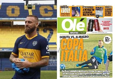 Boca Juniors, De Rossi debutterà domani notte contro l'Almagro