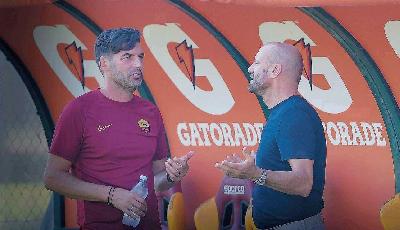 L'allenatore e il ds giallorosso a colloquio