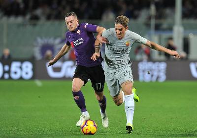 Veretout e Zaniolo da avversari durante Fiorentina-Roma della scorsa stagione