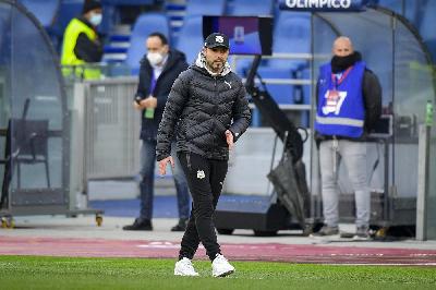 De Zerbi all'Olimpico durante Roma-Sassuolo