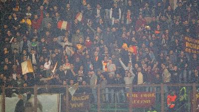 Il settore giallorosso a San Siro