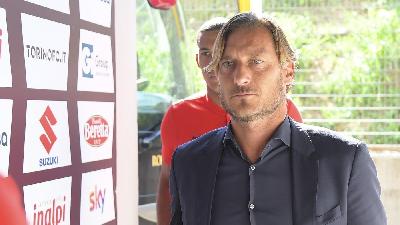 Totti a Torino prima della gara contro i granata