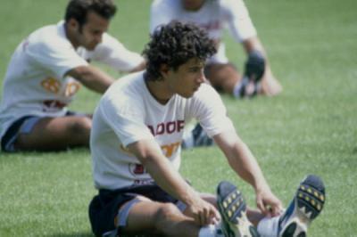 Cristian Servidei in ritiro con la Roma nel 1997
