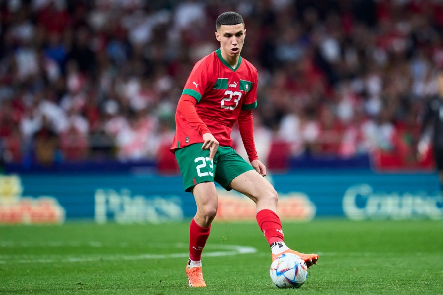 El Khannouss durante una partita del Marocco