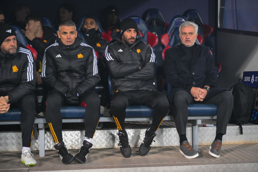 José Mourinho e il suo staff al Dall'Ara