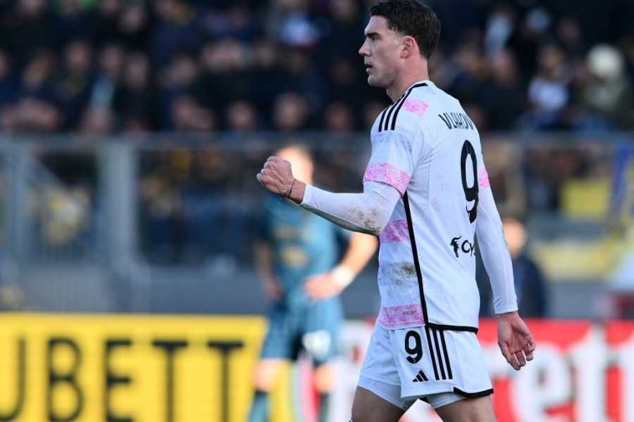Dusan Vlahovic in gol contro il Frosinone
