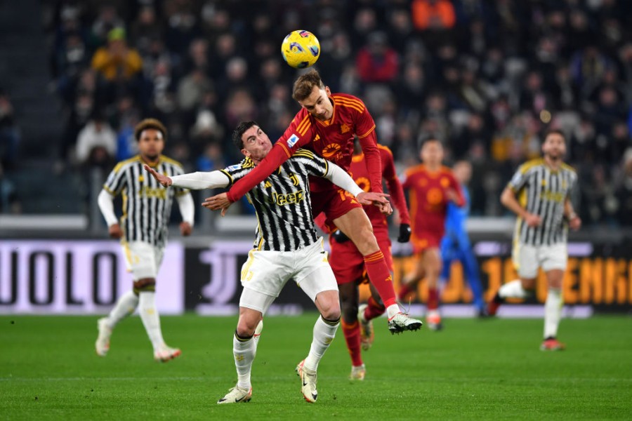 Llorente e Vlahovic durante Juventus-Roma