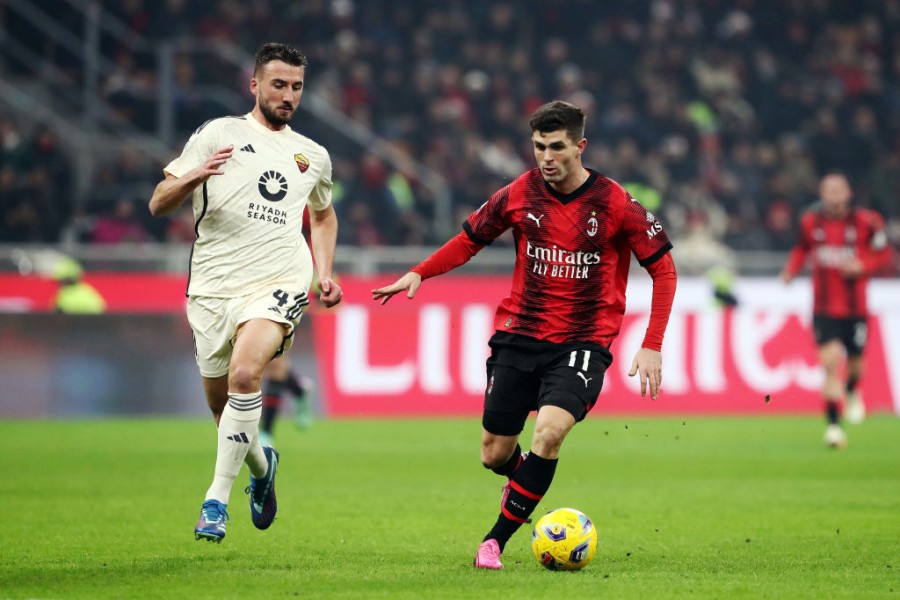 Cristante e Pulisic durante Milan-Roma