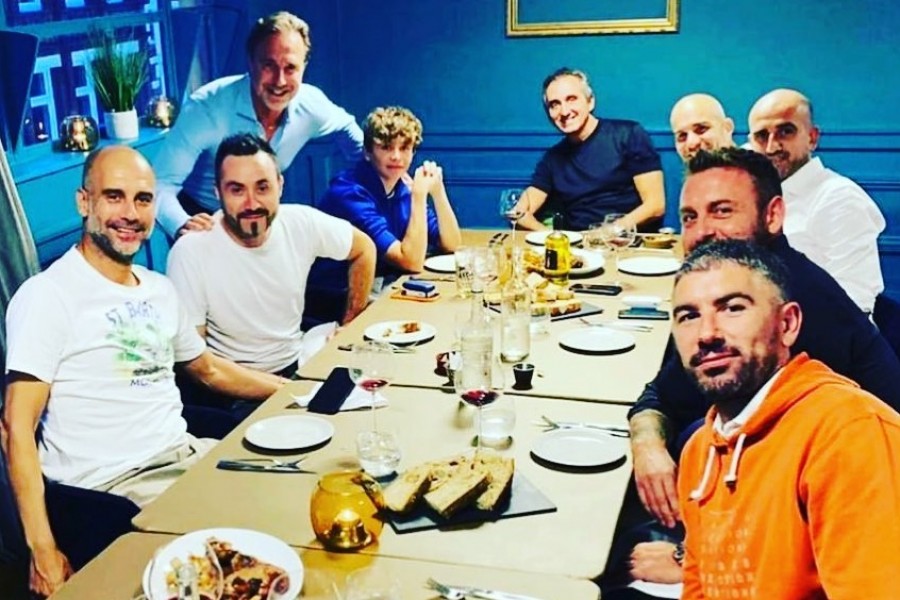 Guardiola, De Zerbi, De Rossi e Kolarov a cena insieme