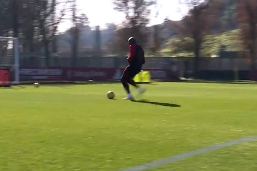 Lukaku durante l'allenamento