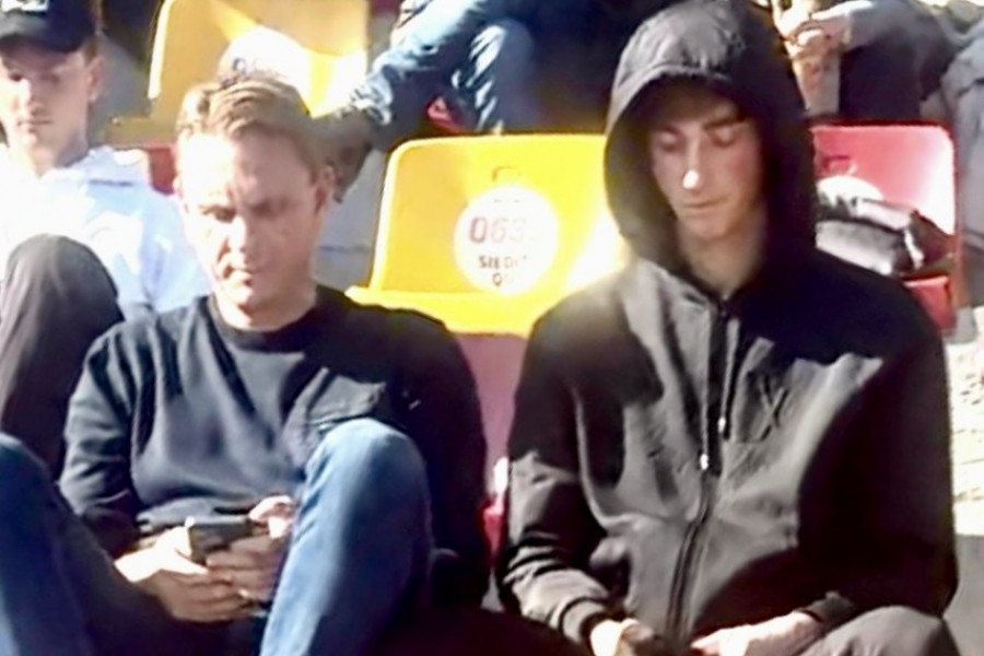 Dean Huijsen e il padre a Trigoria