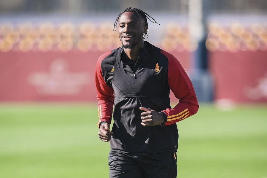 Tammy Abraham si allena a Trigoria