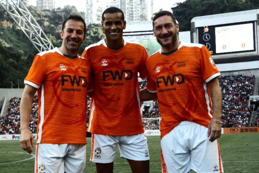 Rivaldo insieme a Totti e Del Piero