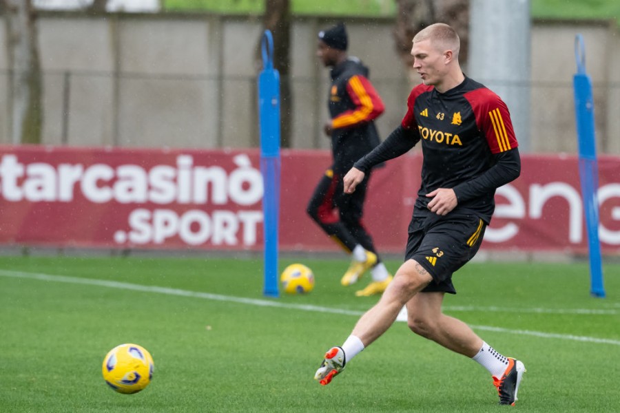 Kristensen durante un allenamento della Roma