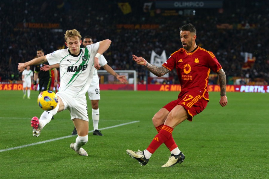 Leonardo Spinazzola in azione con la maglia della Roma