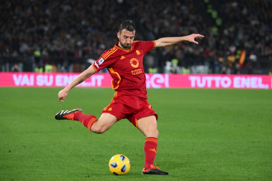 Cristante in campo con la Roma