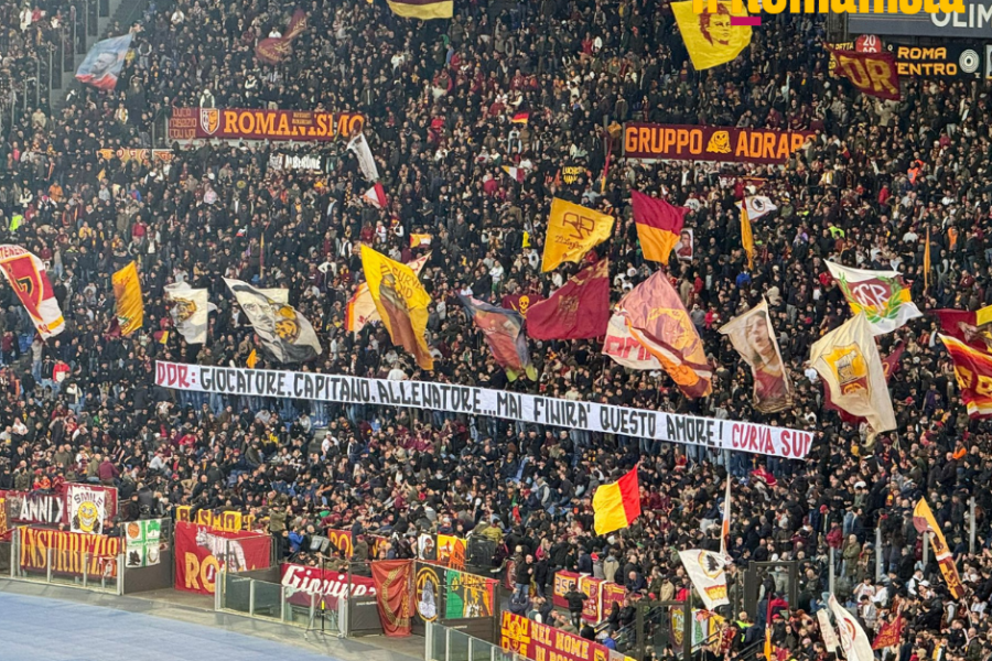 Lo striscione esposto dalla Sud