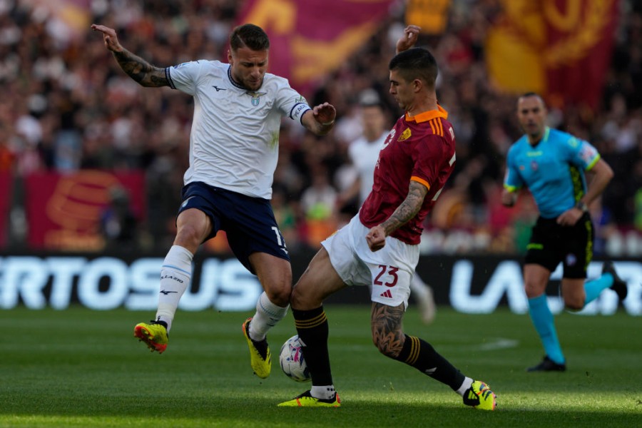 Gianluca Mancini durante il derby