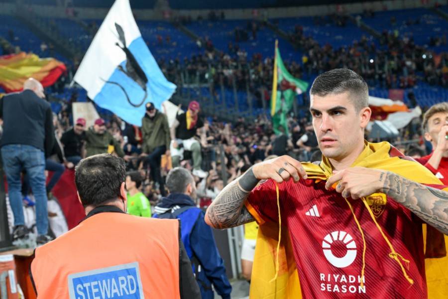 Gianluca Mancini nell'esultanza post partita