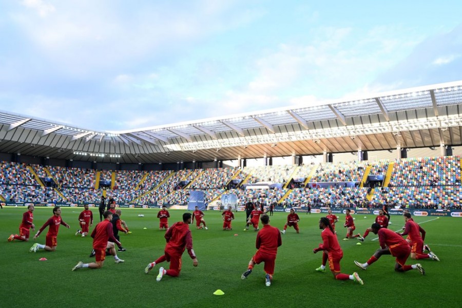 Udinese-Roma riscaldamento  