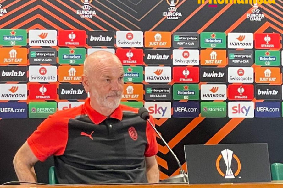 Stefano Pioli in conferenza stampa allo Stadio Olimpico