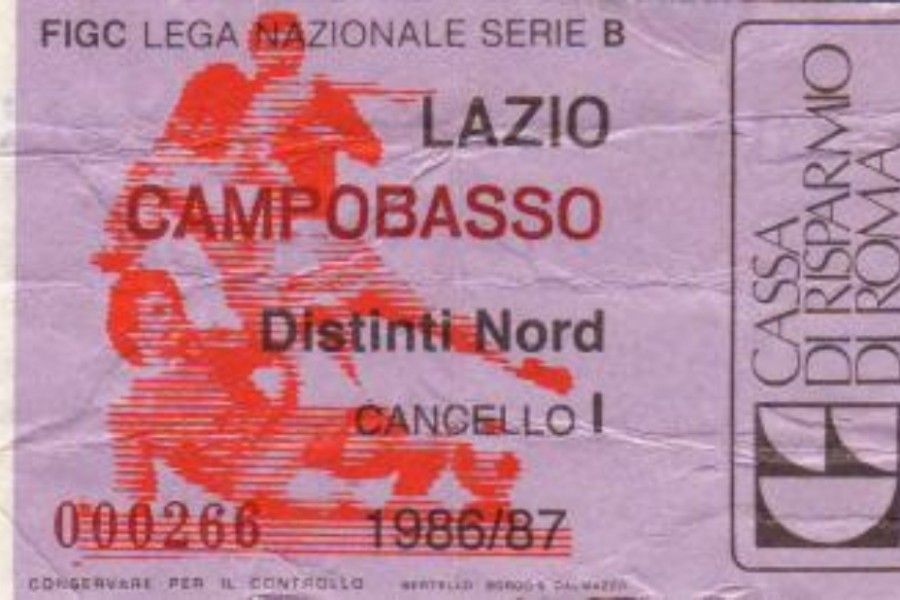 Il biglietto per il match tra Lazio e Campobasso