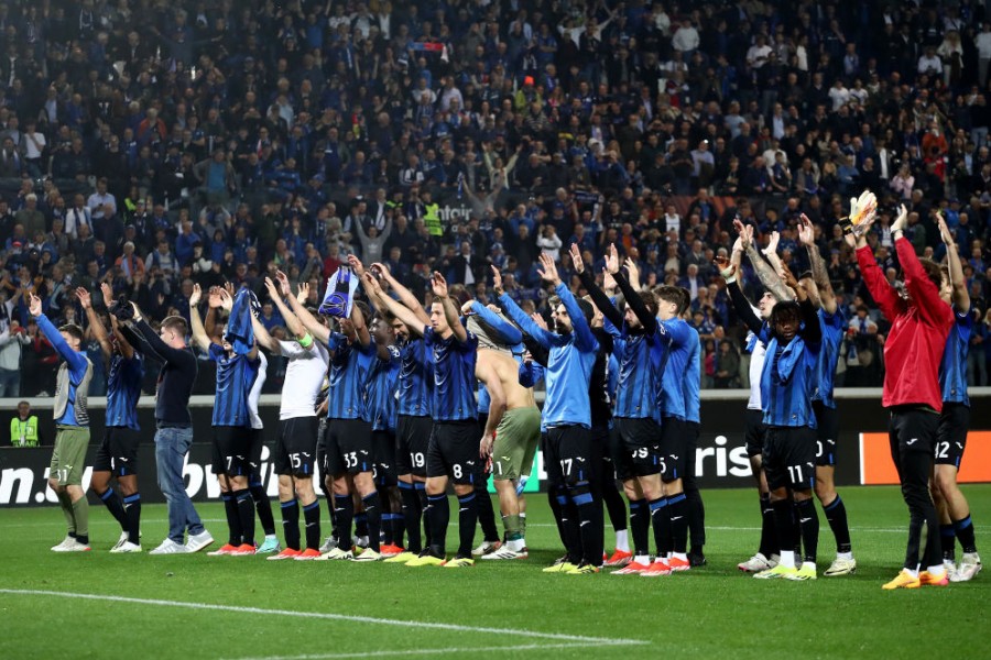 L'Atalanta sotto la propria Curva al Gewiss Stadium