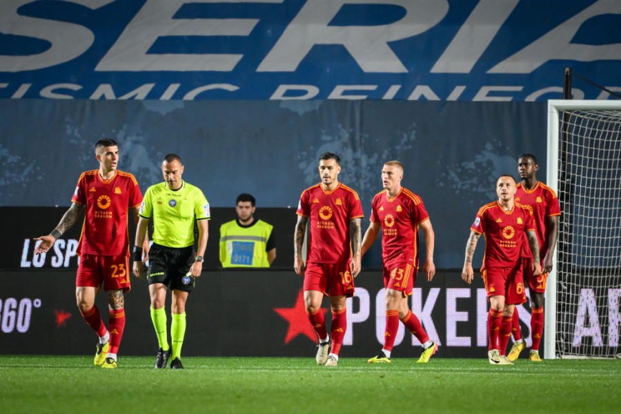 I giallorossi in campo al Gewiss Stadium