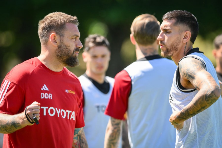 La Roma durante una seduta di allenamento