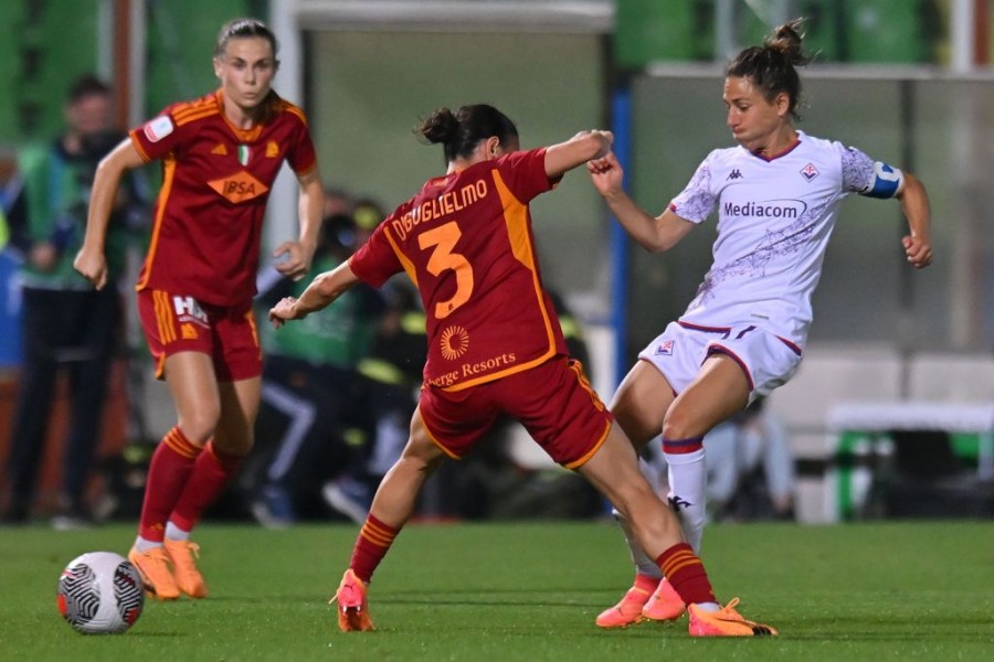 Di Guglielmo durante Roma-Fiorentina