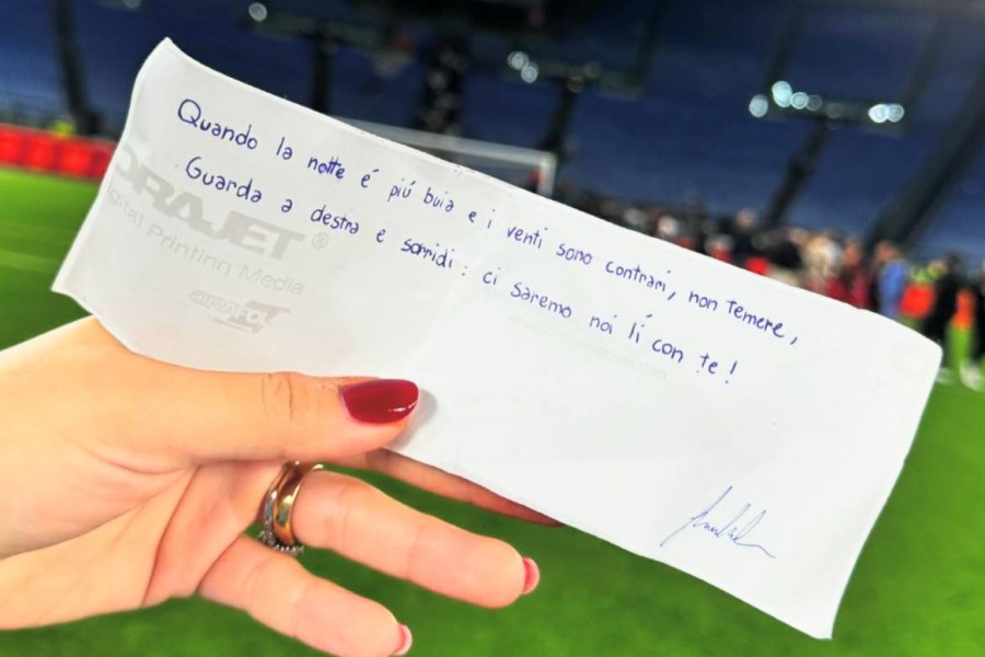 Il biglietto dei tifosi per Mancini