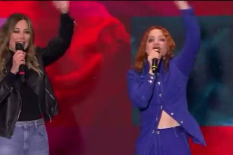 Francesca Fagnani e Noemi durante il concerto del Primo Maggio
