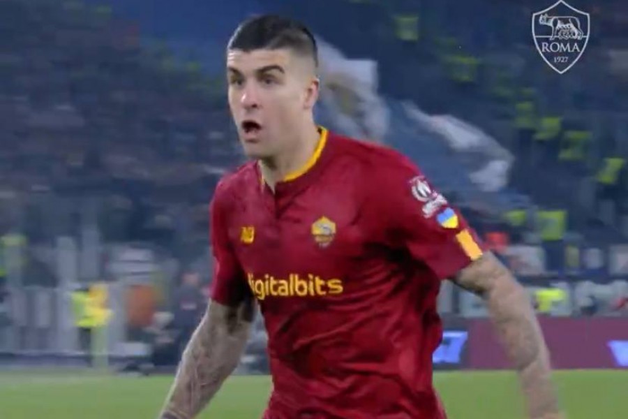 L'esultanza di Mancini nell'ultimo Roma-Juve